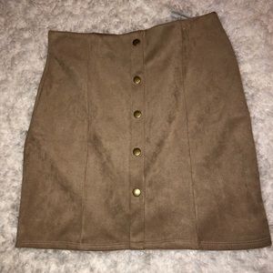 Tan button up skirt